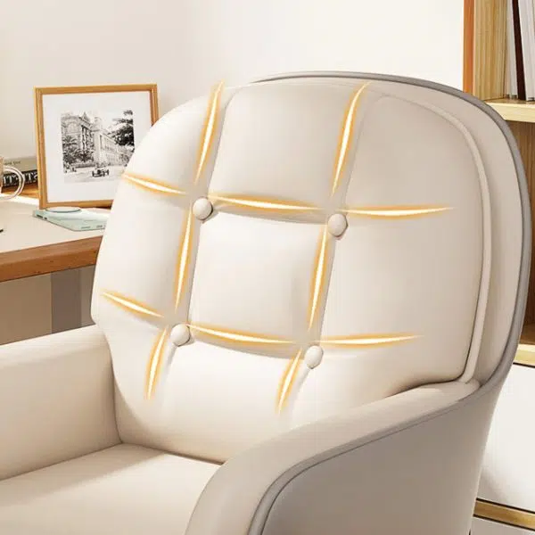 Contemporary Nordic Leather Nylon Silicone Desk Chair Backrest Armrest For Home Office - Image 6