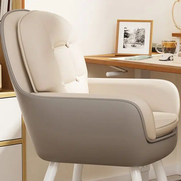 Contemporary Nordic Leather Nylon Silicone Desk Chair Backrest Armrest For Home Office - Image 5