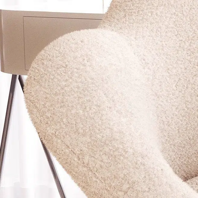 DFM-Chair-FA00963-4-b72f4ba3-103b-4224-acc7-1e8b2704bd73.jpg Contemporary Creative Flower Shape Lambswool Carbon Steel Vanity Stool Backrest Armless For Bedroom - Image 5