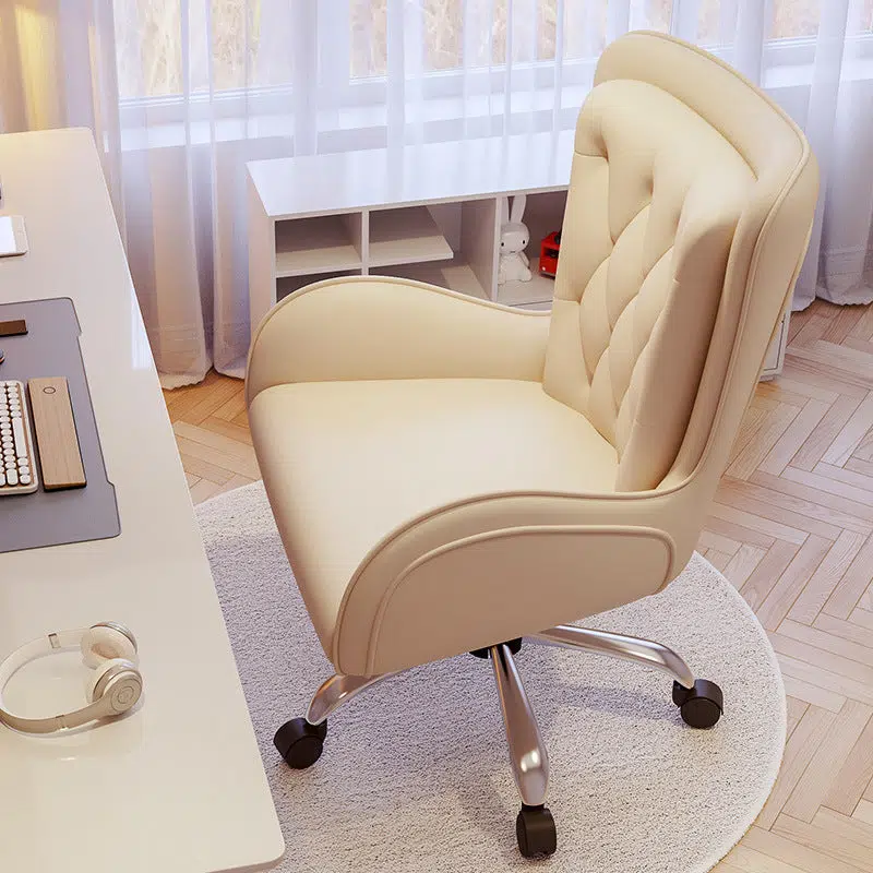 DFM-Chair-FA00971-12.jpg Contemporary Nordic Leather Steel Desk Chair Backrest Armrest For Home Office - Image 11