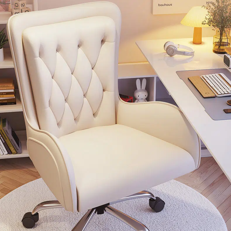 DFM-Chair-FA00971-2.jpg Contemporary Nordic Leather Steel Desk Chair Backrest Armrest For Home Office - Image 12