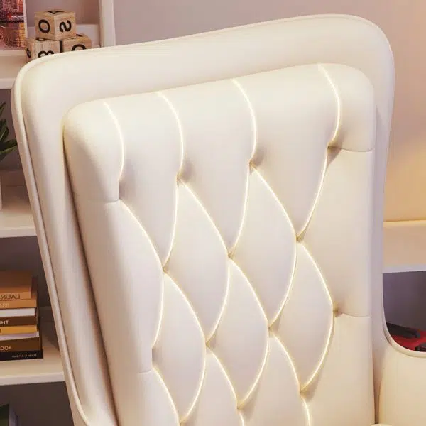 Contemporary Nordic Leather Steel Desk Chair Backrest Armrest For Home Office - Image 6