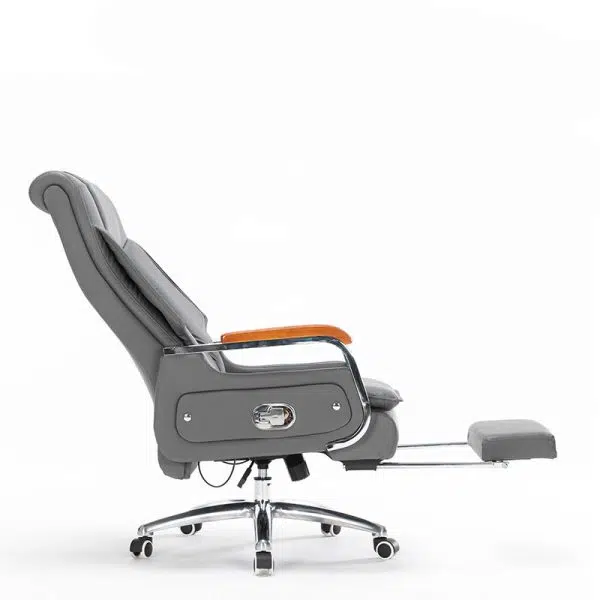 Contemporary Scandinavian Aluminum Alloy Solid Wood PU Desk Chair Backrest Armrest Footrest For Home Office - Image 17