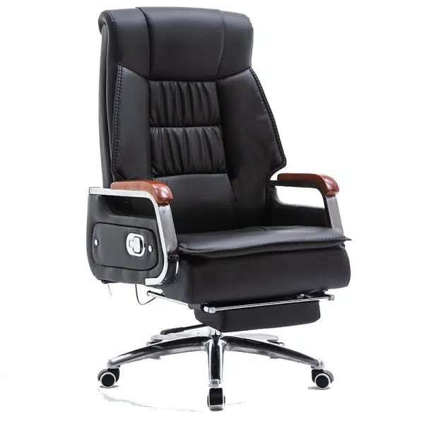 Contemporary Scandinavian Aluminum Alloy Solid Wood PU Desk Chair Backrest Armrest Footrest For Home Office - Image 16