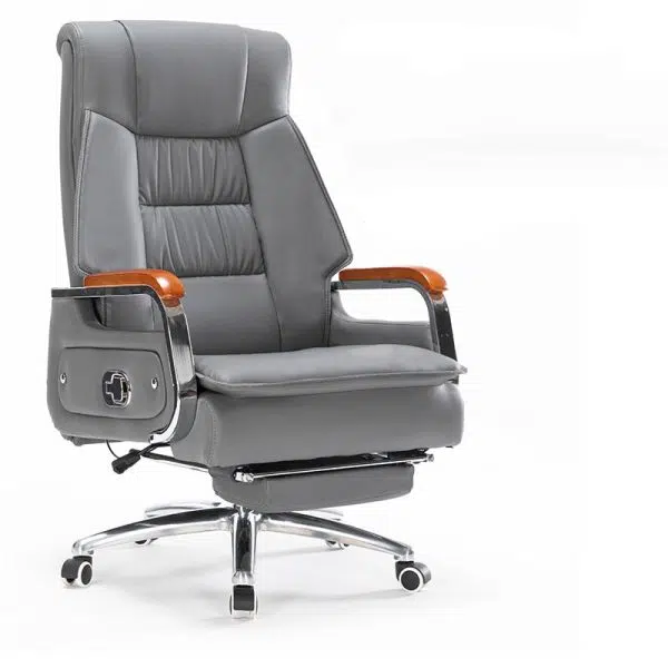 Contemporary Scandinavian Aluminum Alloy Solid Wood PU Desk Chair Backrest Armrest Footrest For Home Office - Image 15