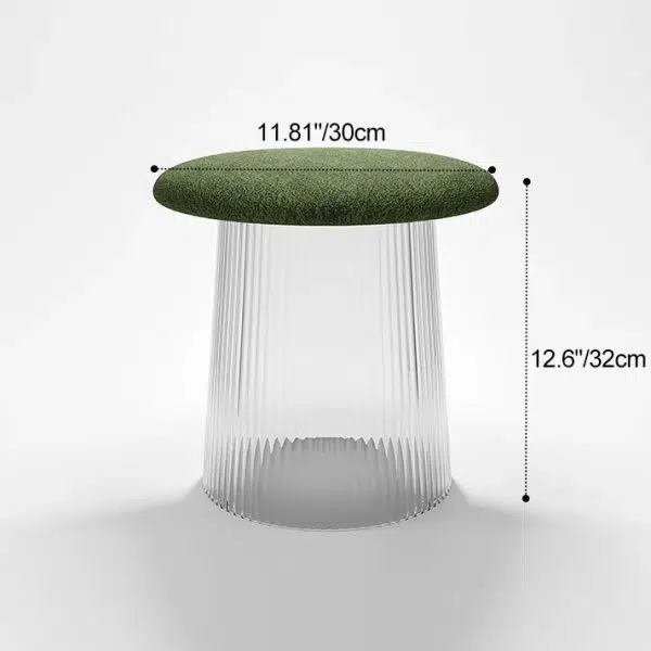 Contemporary Creative Mushroom Acrylic Lambswool Footstool Backless Armless For Living Room - Image 4