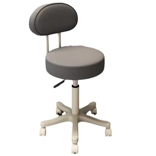 Contemporary Nordic Round Cushion Leather Nylon Vanity Stool Backrest Armless For Bedroom - Image 8