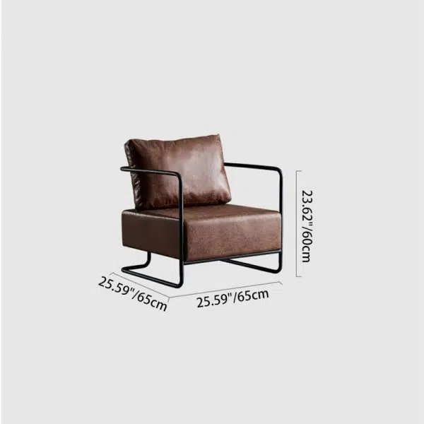 Contemporary Scandinavian PU Iron Solid Wood Sofa Backrest Armrest For Living Room - Image 4