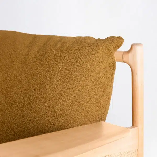 Traditional Japanese Rattan Weaving Solid Wood Sofa Backrest Armrest For Living Room - Image 6