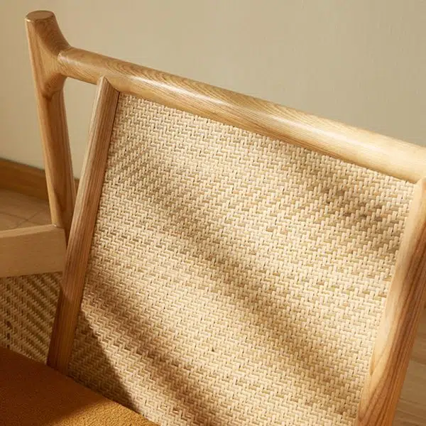 Traditional Japanese Rattan Weaving Solid Wood Sofa Backrest Armrest For Living Room - Image 10