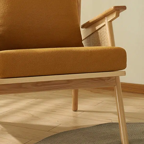 Traditional Japanese Rattan Weaving Solid Wood Sofa Backrest Armrest For Living Room - Image 14