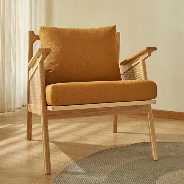 Traditional Japanese Rattan Weaving Solid Wood Sofa Backrest Armrest For Living Room - Image 20