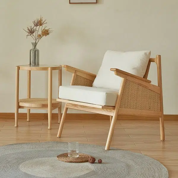 Traditional Japanese Rattan Weaving Solid Wood Sofa Backrest Armrest For Living Room