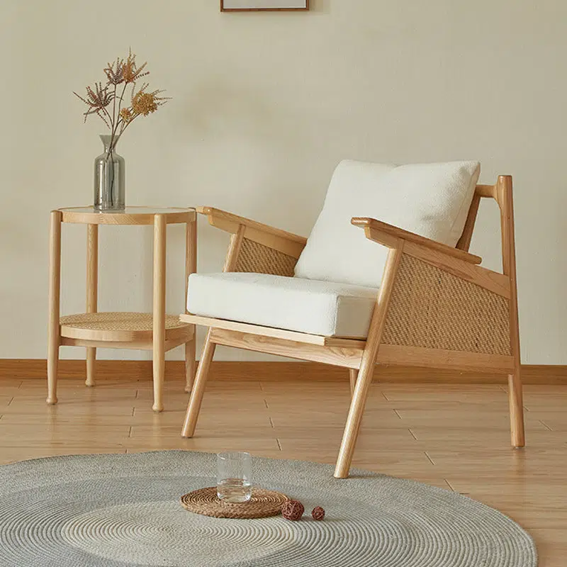 DFM-Chair-FA01095-7.jpg Traditional Japanese Rattan Weaving Solid Wood Sofa Backrest Armrest For Living Room - Image 1