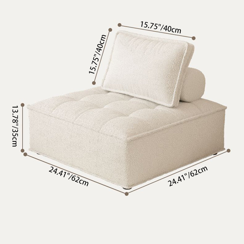 DFM-Chair-FA01098-11.jpg Contemporary Nordic Square Block Solid Wood Lambswool Technology Fabric Cotton Linen Sofa Backless Armless For Living Room - Image 4
