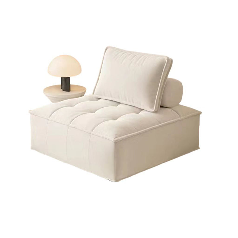 DFM-Chair-FA01098-3.jpg Contemporary Nordic Square Block Solid Wood Lambswool Technology Fabric Cotton Linen Sofa Backless Armless For Living Room - Image 12