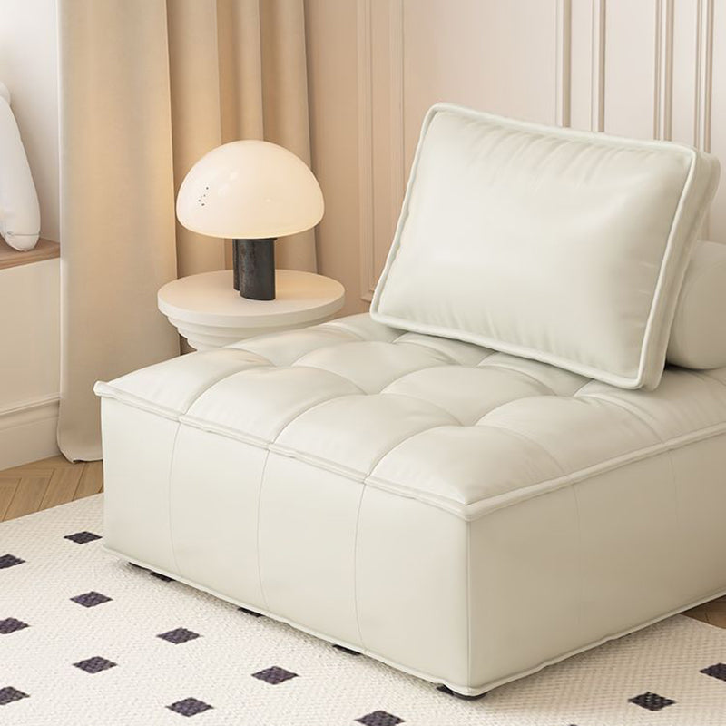 DFM-Chair-FA01098-7.jpg Contemporary Nordic Square Block Solid Wood Lambswool Technology Fabric Cotton Linen Sofa Backless Armless For Living Room - Image 8