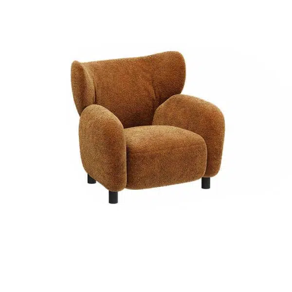 Contemporary Retro Lambswool Solid Wood Sofa Backrest Armrest For Living Room - Image 14