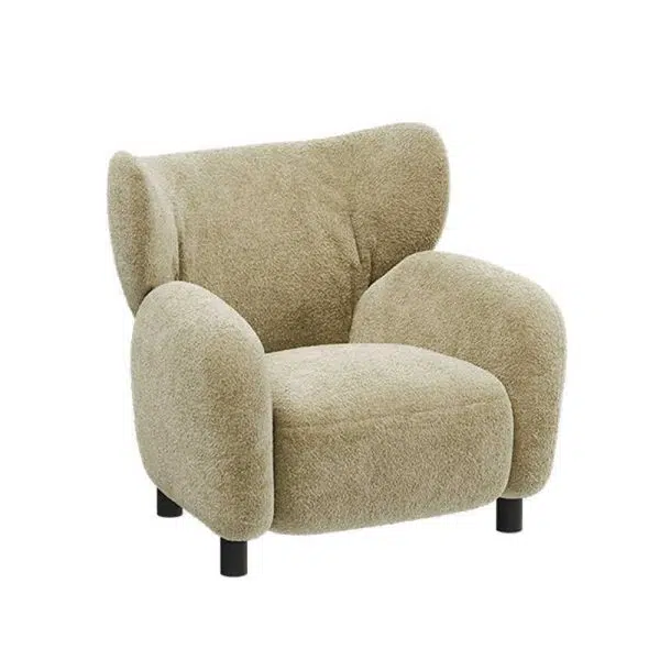 Contemporary Retro Lambswool Solid Wood Sofa Backrest Armrest For Living Room - Image 13