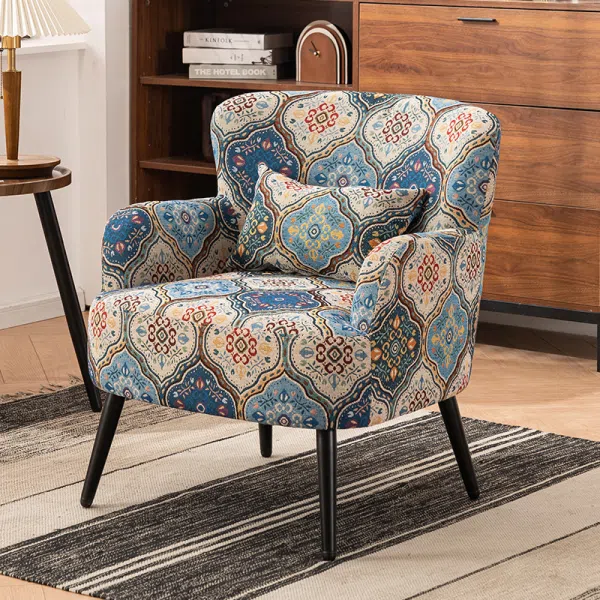 Traditional French Carbon Steel Solid Wood Fabric Sofa Backrest Armrest For Living Room - Image 5