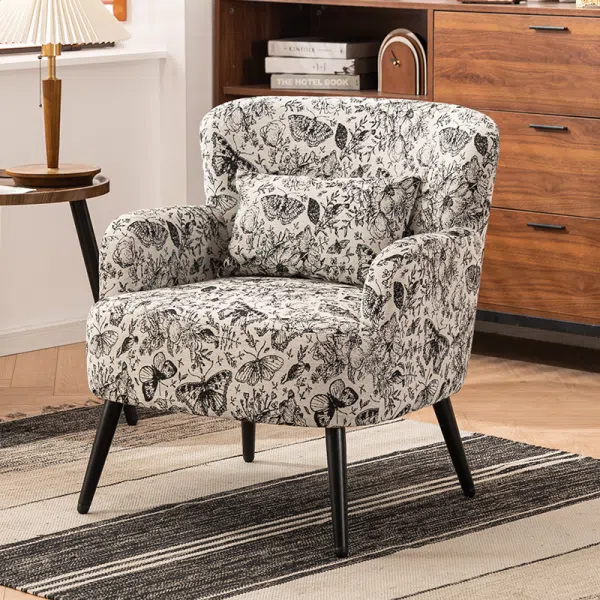 Traditional French Carbon Steel Solid Wood Fabric Sofa Backrest Armrest For Living Room - Image 2