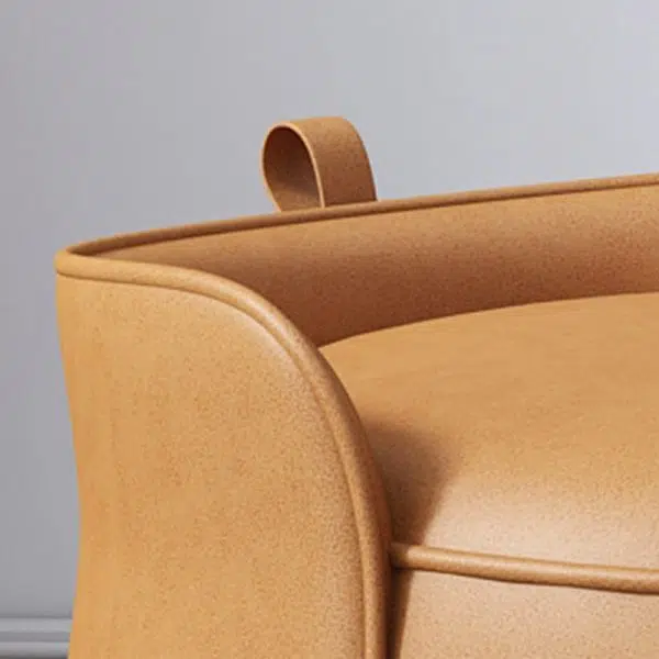 Contemporary Nordic Cylindrical Bucket Rotatable Technology Fabric Solid Wood Vanity Stool Backless Armless For Living Room - Image 5