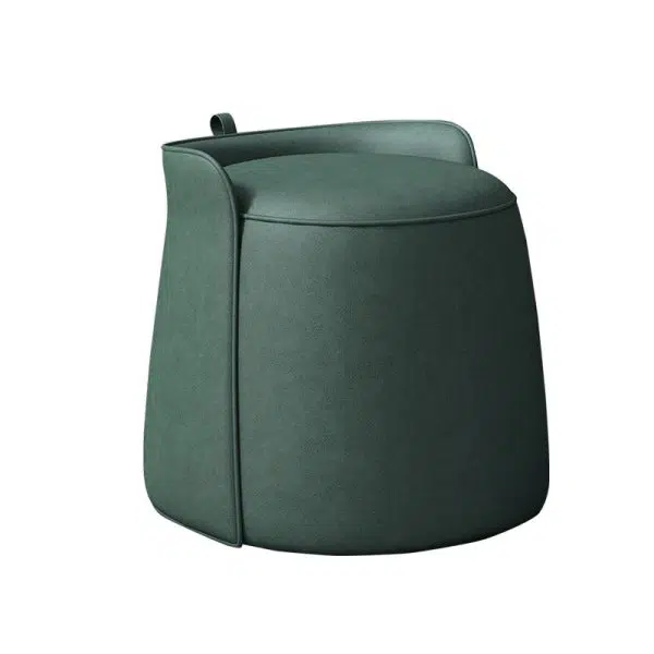 Contemporary Nordic Cylindrical Bucket Rotatable Technology Fabric Solid Wood Vanity Stool Backless Armless For Living Room - Image 13