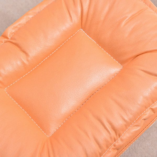 Contemporary Nordic Square Leather Solid Wood Footstool Backless Armless For Living Room - Image 8