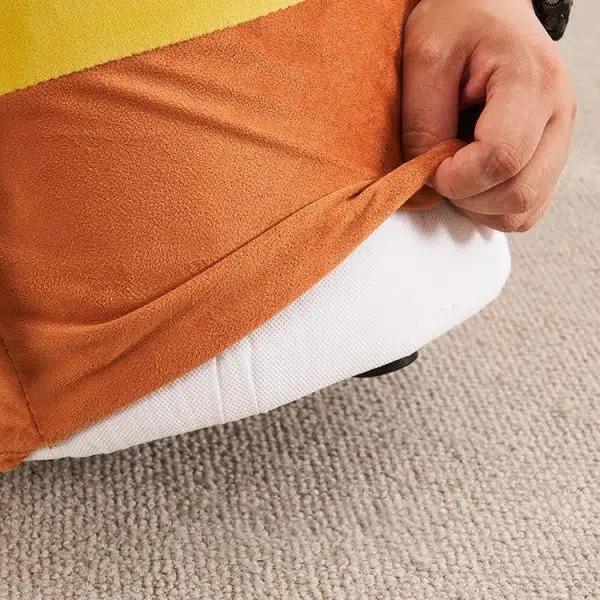 Contemporary Creative Cylinder Big Eyes Solid Wood Flannelette Footstool Backless Armless For Living Room - Image 9