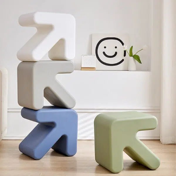 Contemporary Creative Arrow Full PE Footstool Backless Armless For Living Room - Image 8