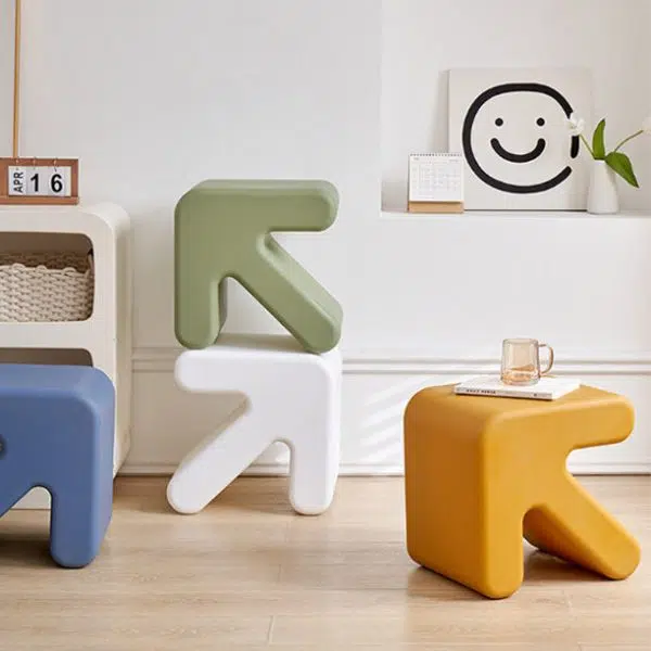 Contemporary Creative Arrow Full PE Footstool Backless Armless For Living Room - Image 3