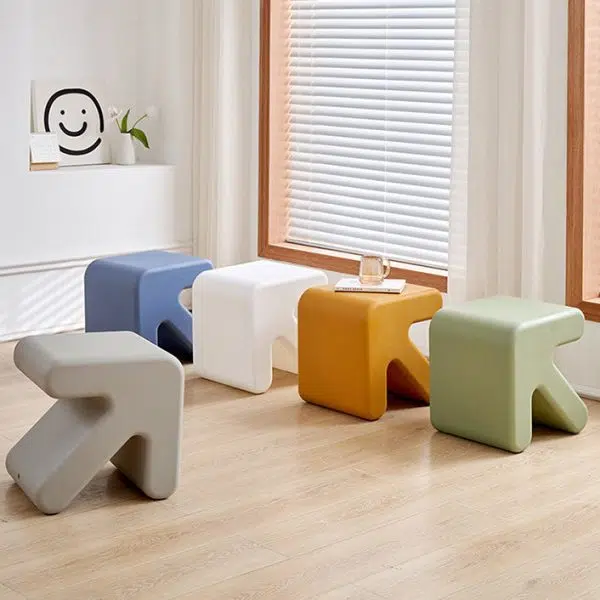 Contemporary Creative Arrow Full PE Footstool Backless Armless For Living Room - Image 2