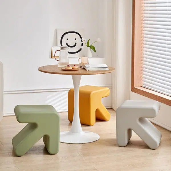 Contemporary Creative Arrow Full PE Footstool Backless Armless For Living Room