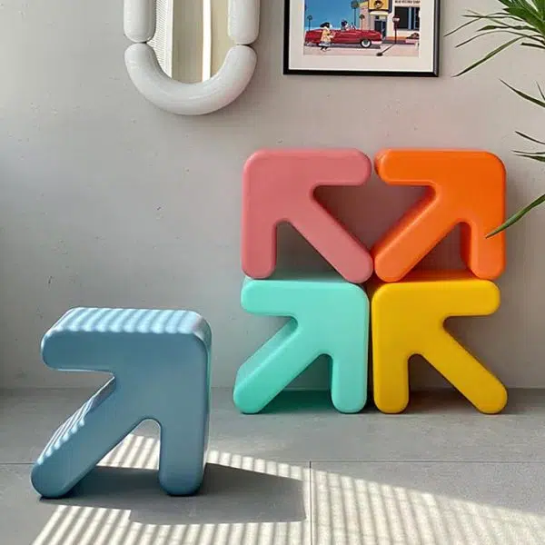 Contemporary Creative Arrow Full PE Footstool Backless Armless For Living Room - Image 7