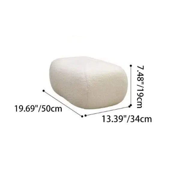 Contemporary Nordic Bear Lambswool Rubber Wood Carbon Steel Recliner Footrest Backrest Armrest For Living Room - Image 5