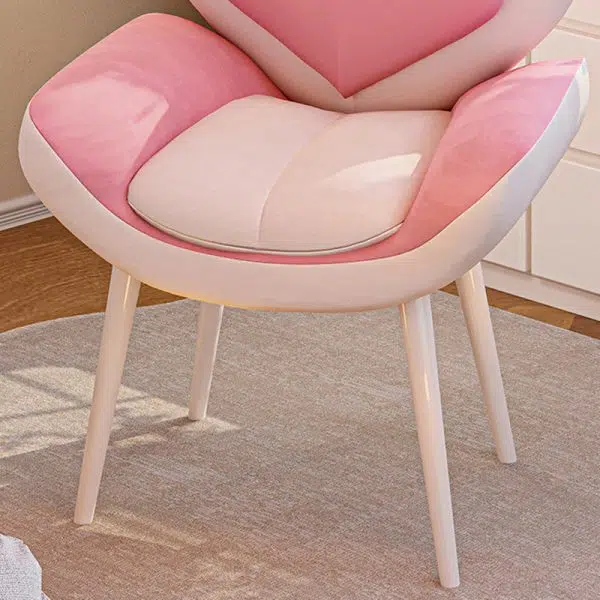 Contemporary Nordic Love Heart Flannelette Pine Iron Vanity Stool Backrest Armrest For Bedroom - Image 5