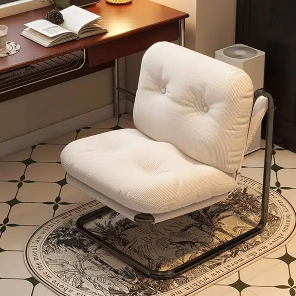 Contemporary Nordic Square Corduroy Iron Doll Cotton Sponge Sofa Backrest Armless For Bedroom