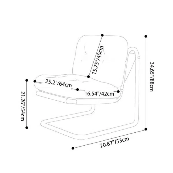 Contemporary Nordic Square Corduroy Iron Doll Cotton Sponge Sofa Backrest Armless For Bedroom - Image 4