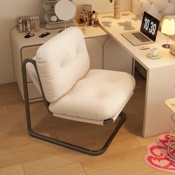 Contemporary Nordic Square Corduroy Iron Doll Cotton Sponge Sofa Backrest Armless For Bedroom - Image 14