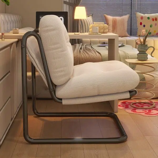 Contemporary Nordic Square Corduroy Iron Doll Cotton Sponge Sofa Backrest Armless For Bedroom - Image 5