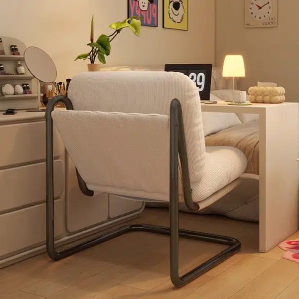 Contemporary Nordic Square Corduroy Iron Doll Cotton Sponge Sofa Backrest Armless For Bedroom - Image 9