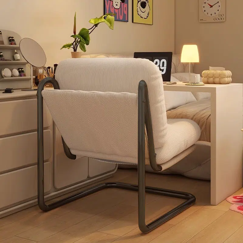 DFM-Chair-FA01228-7.jpg Contemporary Nordic Square Corduroy Iron Doll Cotton Sponge Sofa Backrest Armless For Bedroom - Image 9