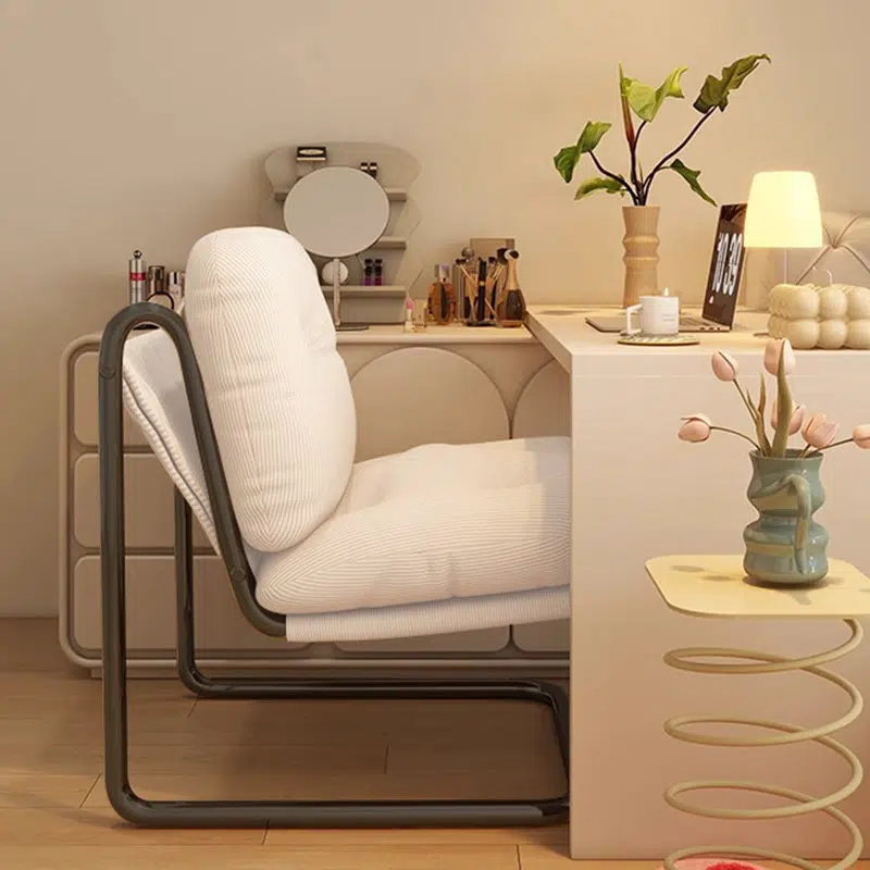 DFM-Chair-FA01228-9.jpg Contemporary Nordic Square Corduroy Iron Doll Cotton Sponge Sofa Backrest Armless For Bedroom - Image 8