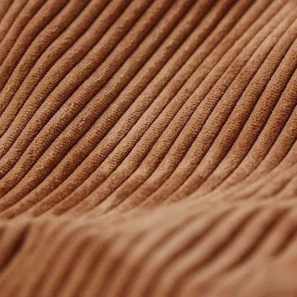 Contemporary Nordic Rabbit Ears Cylinder Corduroy Solid Wood Vanity Stool Backrest Armless For Bedroom - Image 6