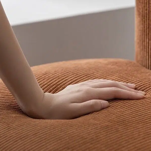 Contemporary Nordic Rabbit Ears Cylinder Corduroy Solid Wood Vanity Stool Backrest Armless For Bedroom - Image 8