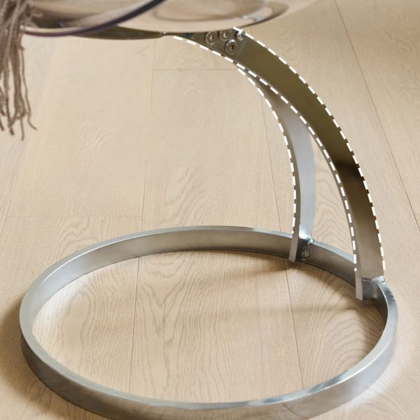 Contemporary Nordic Arc Lambswool PC Carbon Steel Sponge Dining Chair Backrest Armless For Dining Room - Image 7