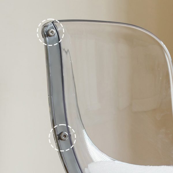 Contemporary Nordic Arc Lambswool PC Carbon Steel Sponge Dining Chair Backrest Armless For Dining Room - Image 6