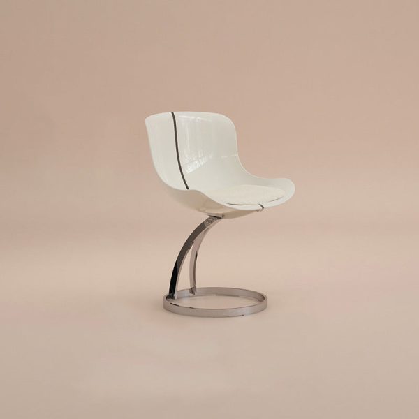 Contemporary Nordic Arc Lambswool PC Carbon Steel Sponge Dining Chair Backrest Armless For Dining Room - Image 23