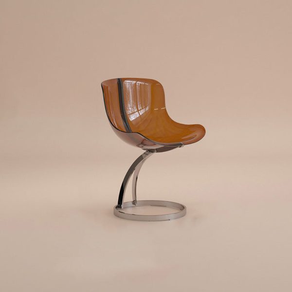 Contemporary Nordic Arc Lambswool PC Carbon Steel Sponge Dining Chair Backrest Armless For Dining Room - Image 22