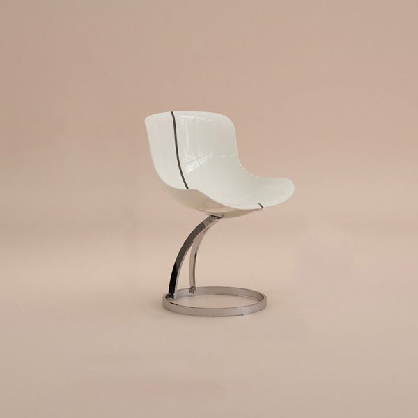 Contemporary Nordic Arc Lambswool PC Carbon Steel Sponge Dining Chair Backrest Armless For Dining Room - Image 19